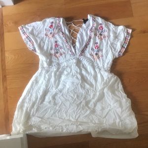 White embroidered dress - XL/18